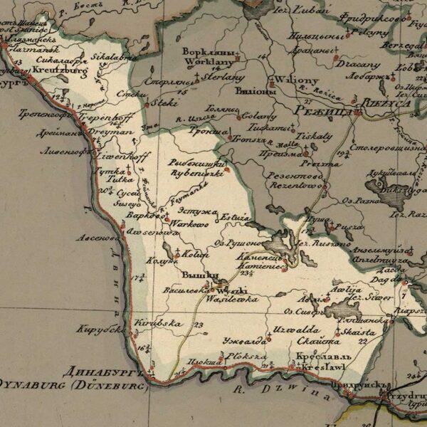Višķi  1820. gada Krievijas  impērijas  ģeogrāfiskā atlasa Vitebskas guberņas kartē